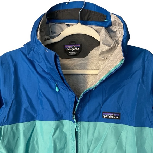 Patagonia H2NO Torrentshell Rain Jacket Turquoise Blue XL - Picture 3 of 4